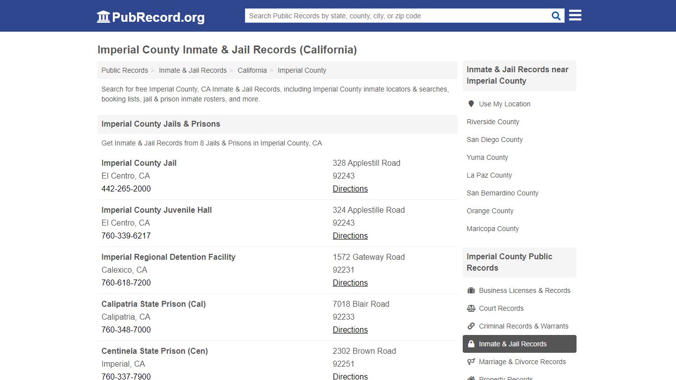 Free Imperial County Inmate & Jail Records (California ...